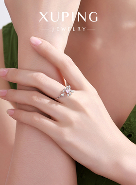 旭平时尚花卉开口可调节指环ins风气质简约韩系个性冷淡风的戒指