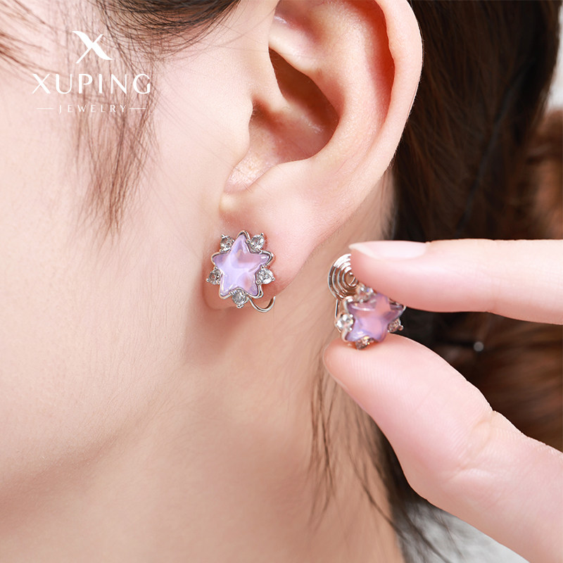 旭平摩卡星星蚊香盘耳夹个性简约小众设计时尚潮流甜美小清新耳饰