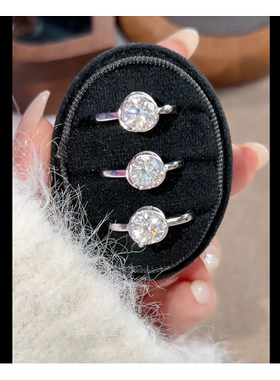 mg 大颗三爪单石戒指简约ins小众个性高级感食指戒优雅精致指环