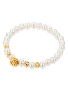 旭平仿珍珠玫瑰合金手链
