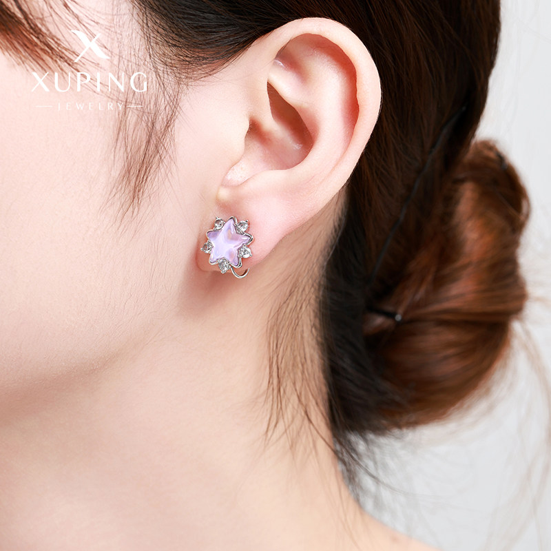 旭平摩卡星星蚊香盘耳夹个性简约小众设计时尚潮流甜美小清新耳饰