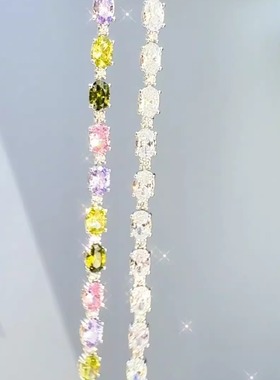 旭平彩宝系列彩色蛋面圆形手链简约轻奢叠戴闪烁轻奢气质手表扣