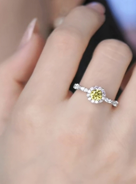 米果轻奢微镶圆形戒指女简约ins甜美风食指戒气质时尚闺蜜指环