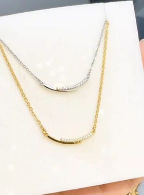 旭平高级感交叉微笑项链简约ins风轻奢精致气质小众设计感锁骨链