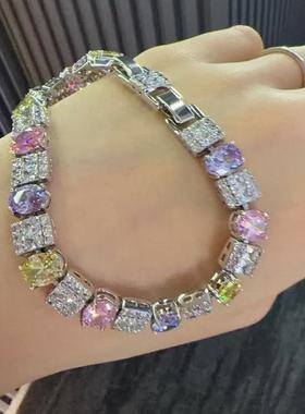 米果时尚闪烁糖果彩宝手链女ins风闪耀手饰