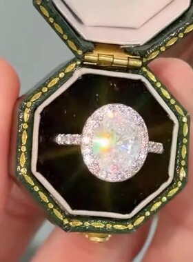 艳艳经典白色大蛋面鸽子蛋戒指细闪好搭高级感个性指环时尚指戒