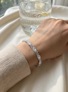 柔柔彩宝系列法人造石手链气质精致轻奢高级感手表扣