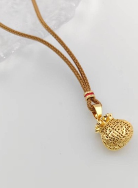 旭平新中式复古禅意正反可戴毛衣链花丝镂空钱袋子项链