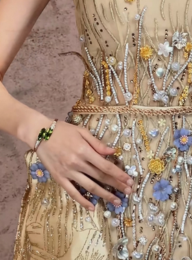 旭平开口仿水晶合金手镯