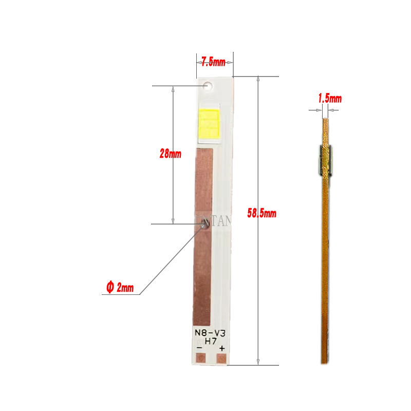 LED汽车灯单颗30W 3570铜基板双面刀锋款高亮LED灯珠发光二极管-图1