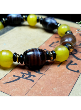 lssp/绿色石品wp1110 不还价 老雪巴工艺仿缠丝老琉璃珠男女手链