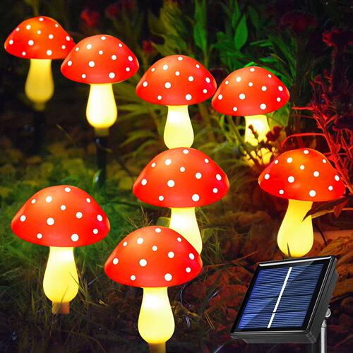 草地庭院户外公园防水太阳能光控地插仿真蘑菇灯LED景观装饰灯 - 图1