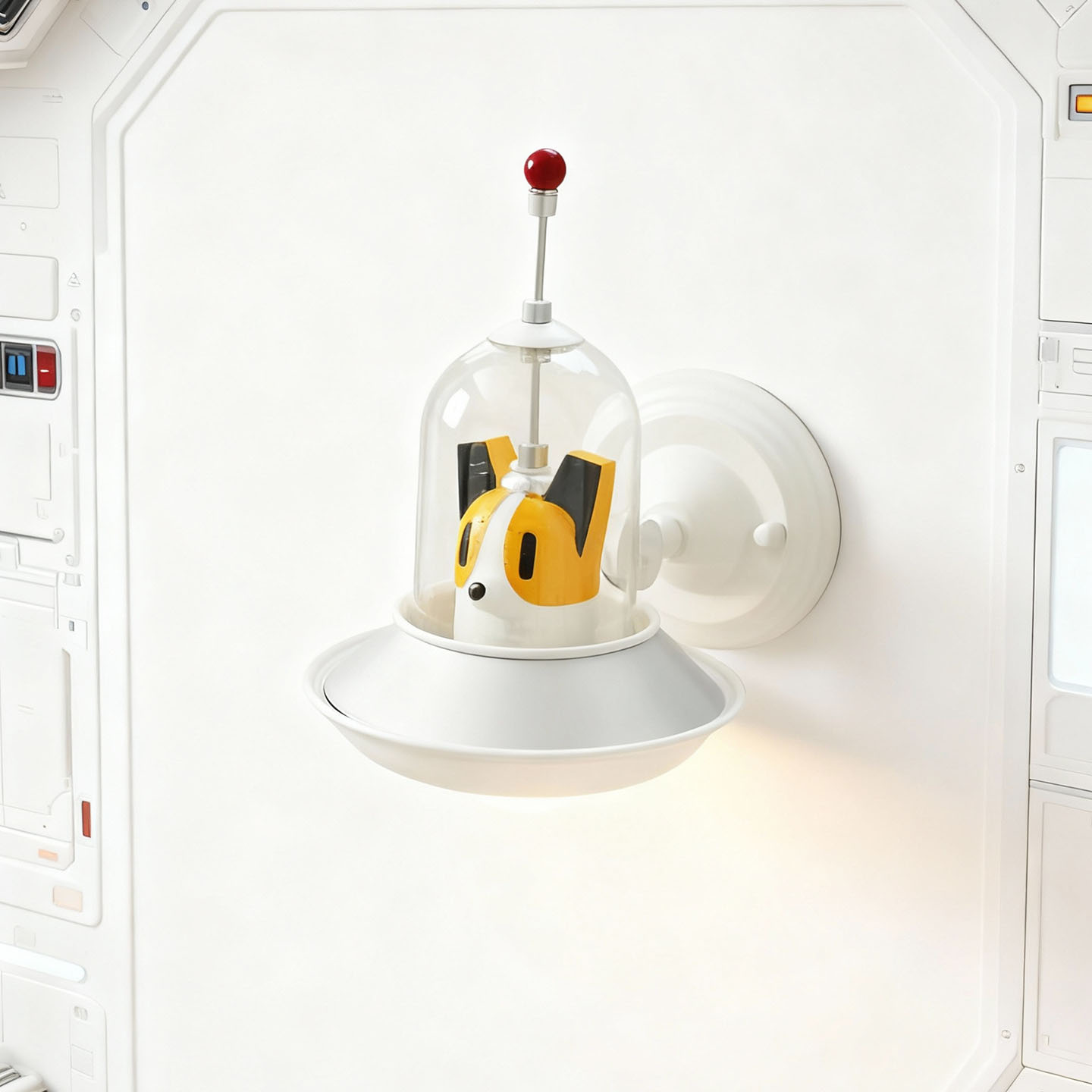 太空狗飞碟儿童房灯卧室灯壁灯铁艺卡通现代简约创意男孩灯具 - 图2