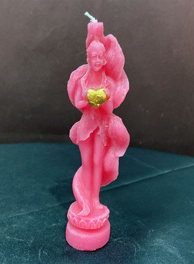 手工蜡烛人形手捧心蜡烛红色粉色紫色金色