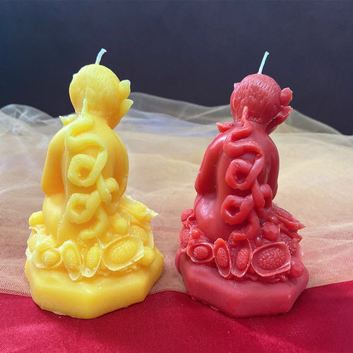 特色手工造型蜡烛 五眼四耳蜡烛多色 - 图1
