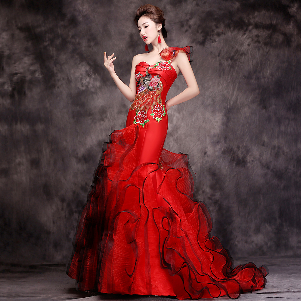 Red colored evening dress, suit, 12 years, Chinese style,  Red colored evening dress, suit, 12 years, Chinese style,