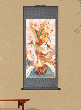百鸟朝凤凰图挂画客厅装饰画
