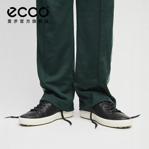 ECCO爱步真皮休闲鞋男 26年春夏百搭潮鞋系带板鞋 柔酷7号430004 - 图0