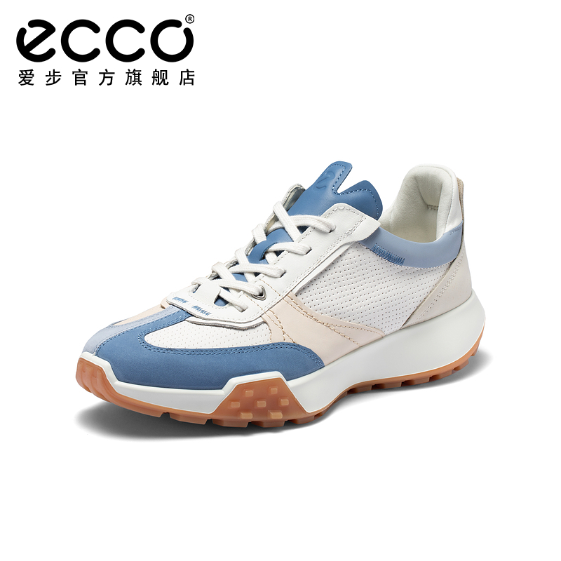 ECCO爱步休闲男鞋 防滑透气跑步鞋撞色运动男鞋 复古跑鞋525004 - 图0