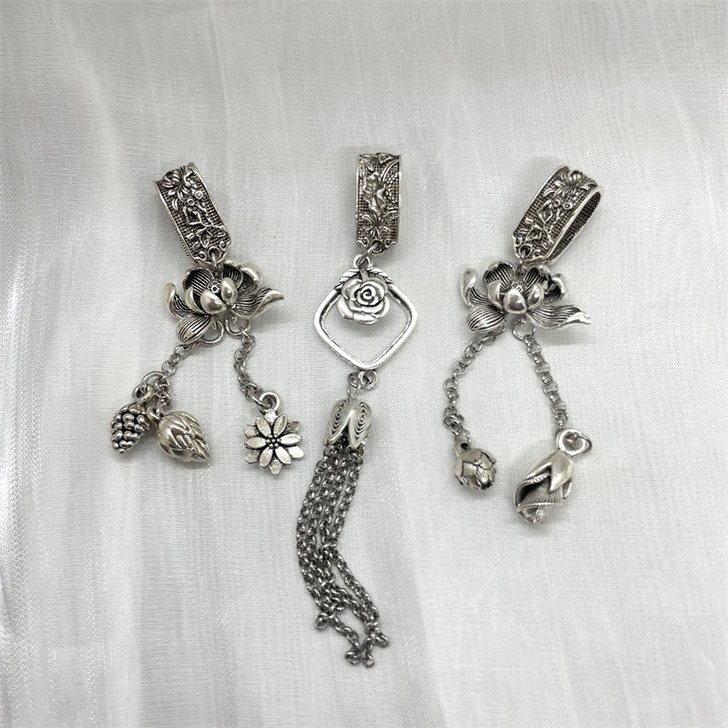 水晶diy配饰品新款链条流苏复古莲花吊坠镂空玫瑰花提溜隔珠配件,淘宝优惠券,粉丝福利购,淘宝优惠卷