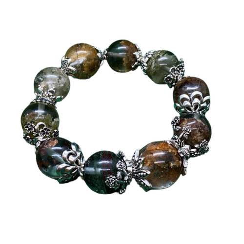 水晶diy配饰品合金高保色复古风大花帽隔片手串小花托珠跑环配件 - 图3