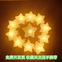 Luminous small star lamp handheld with five-pointed star chorus stage Childrens Day Performance Props Bracelet should be CARE