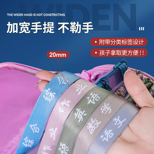 科目袋A4床层大容量文件袋拉链式小学生书本课本作业本手提袋试卷收纳袋学生装卷子资料袋作业透明网纱袋子 - 图3