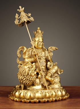 黄铜财宝天王摆件佛像毗沙门天王