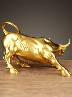 铜牛摆件华尔街牛金牛生肖牛黄铜