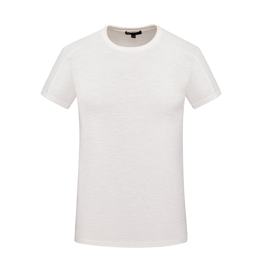 鸟家旗下男短袖圆领夏季T恤衫青年休闲白色套头棉质汗衫18240