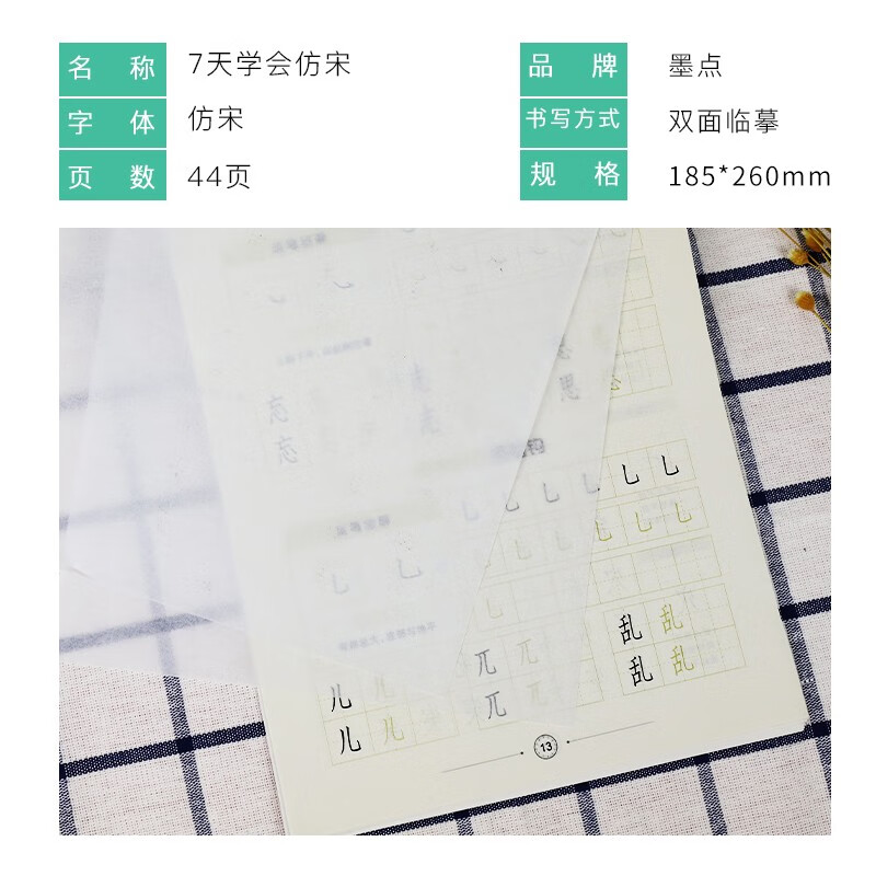 墨点字帖 7天学会仿宋中小学生硬笔书法钢笔临摹字帖钢笔入门技巧成人公务员初学者硬笔书法教程临摹练字贴-图0