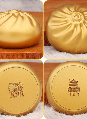 黄铜包子蒸蒸日上包赚包赢小福包办公家居桌面装饰摆件工艺品