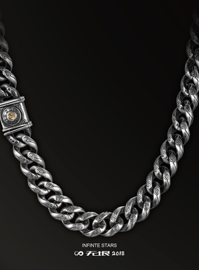 wuyin无垠原创嘻哈925银古巴链