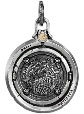 无垠可旋转原创925银巨像吊坠