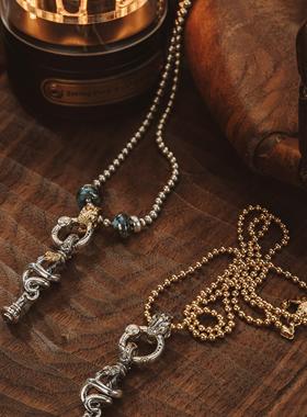 无垠925银18K金新品不灭权杖吊坠