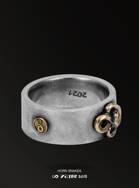 无垠银18K金9K金原创时尚蛇戒指