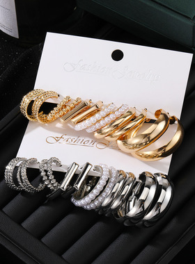 Earrings Fashion Earring hoop Earings Women set earing pearl