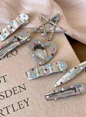 4/24Pcs Silver Y2k Hair Clips for Women Elegant Metal Duckbi