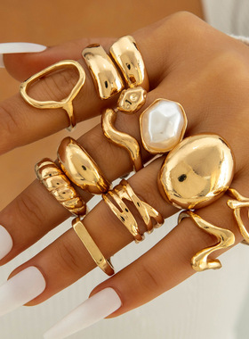 2022 Vintage Cross Heart Joint Ring retro rings finger 1 set