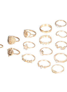 2022 Vintage Cross Heart Joint Ring retro rings finger 1 set