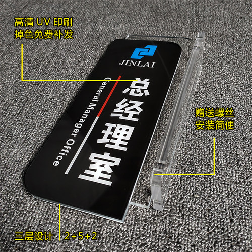 高档经理办公室门牌亚克力科室牌公司医院学校双面侧挂可更换定制 - 图0