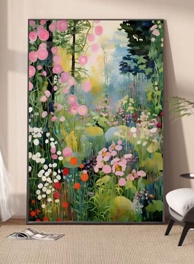 现代简约风热带雨林客厅装饰画肌理抽象立体感入户玄关走廊挂画