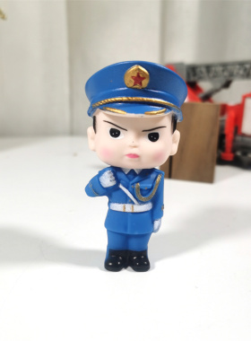 兵哥哥搪胶摆台军人蛋糕公仔