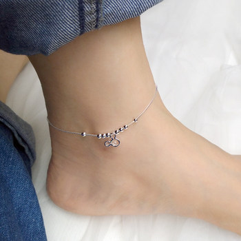 Little cute mouse 925 sterling silver anklet for women Japanese and Korean cute zodiac rat bracelet students silver jewelry gift birthday gift