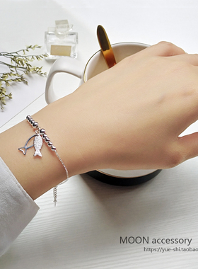 原创双鱼座纯银手链简约个性