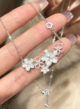 小红书同款三生三世繁花似锦花朵项链花团锦簇百搭款简约气质项链