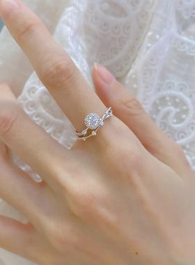 灿若星辰钻戒莫桑石女纯银金小众