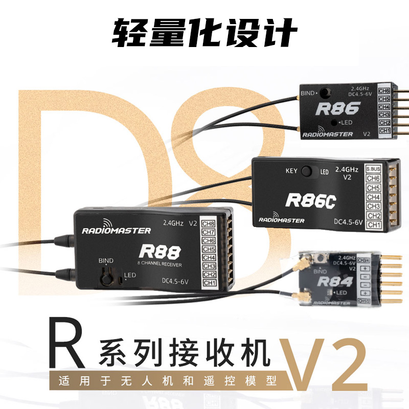 Radiomaster接收机器TX16S接收机 D8协议遥控器R88 86C 8mini - 图0