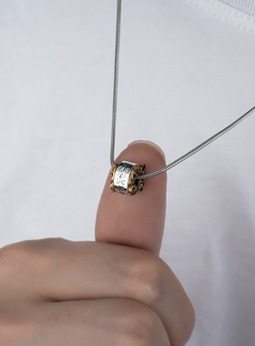 小蛮腰符文转运珠钛钢项链男潮流时尚简约女款高级感百搭饰品