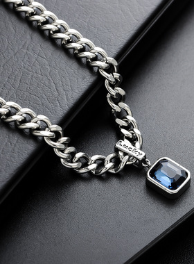 项链男彩色锆石轻奢高级感个性百搭简约手链配饰女潮小众欧美饰品